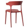 Fabulaxe Modern Plastic Outdoor Dining Chair with Open U Shaped Back, Red, PK 4 QI004228.RD.4